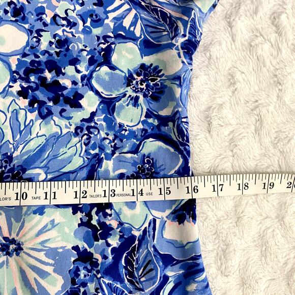 Lilly Pulitzer Coastal Blue Catch N Keep Jersey Knit Preppy Bartlett Dress S - Picture 8 of 9